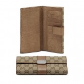 Brun Gucci Continental Porte-Monnaie Avec Logo Gucci Gravé Pas Chère